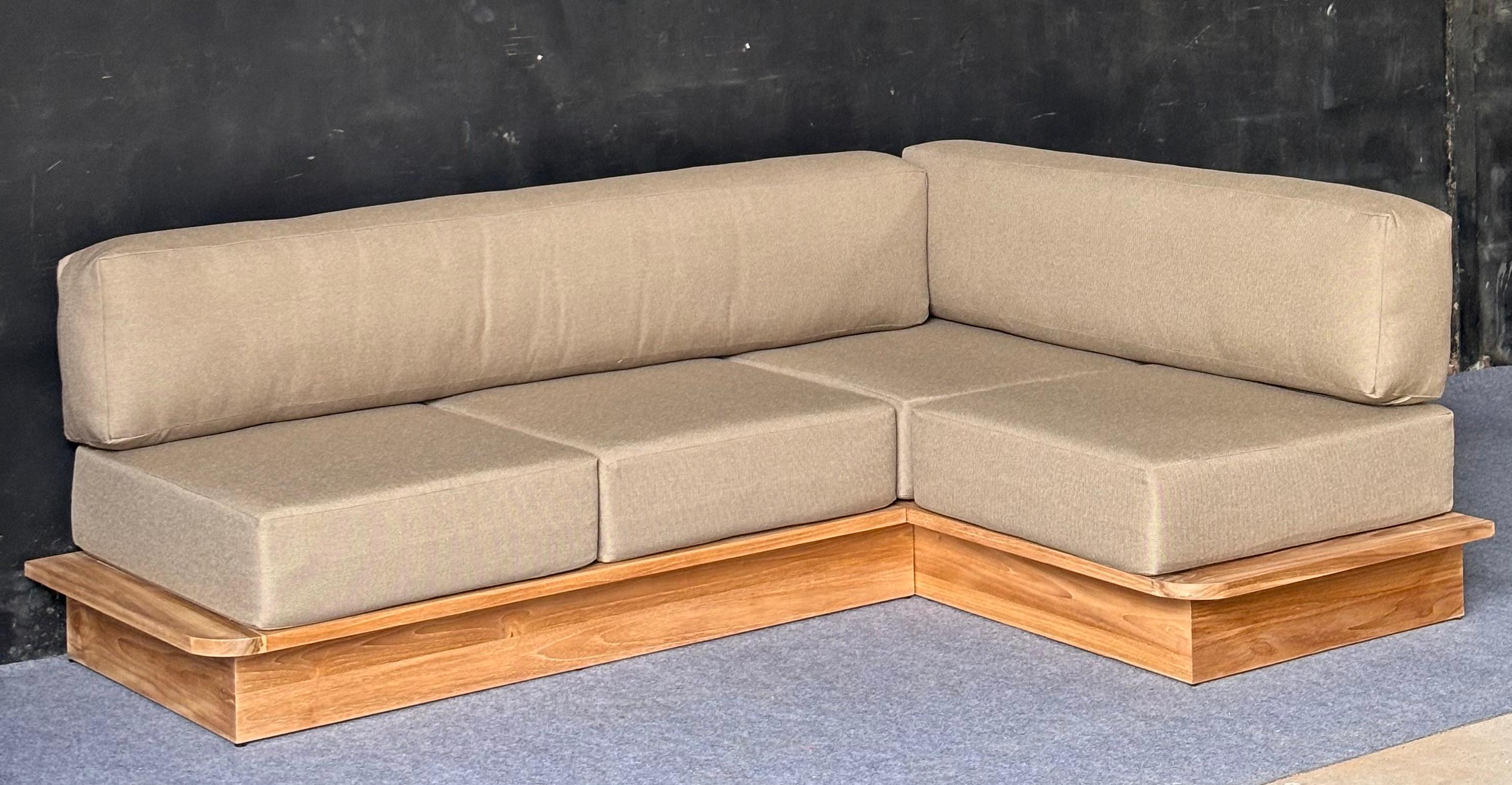 SS-03 - L Shape Sofa with Wooden Base and Cushions