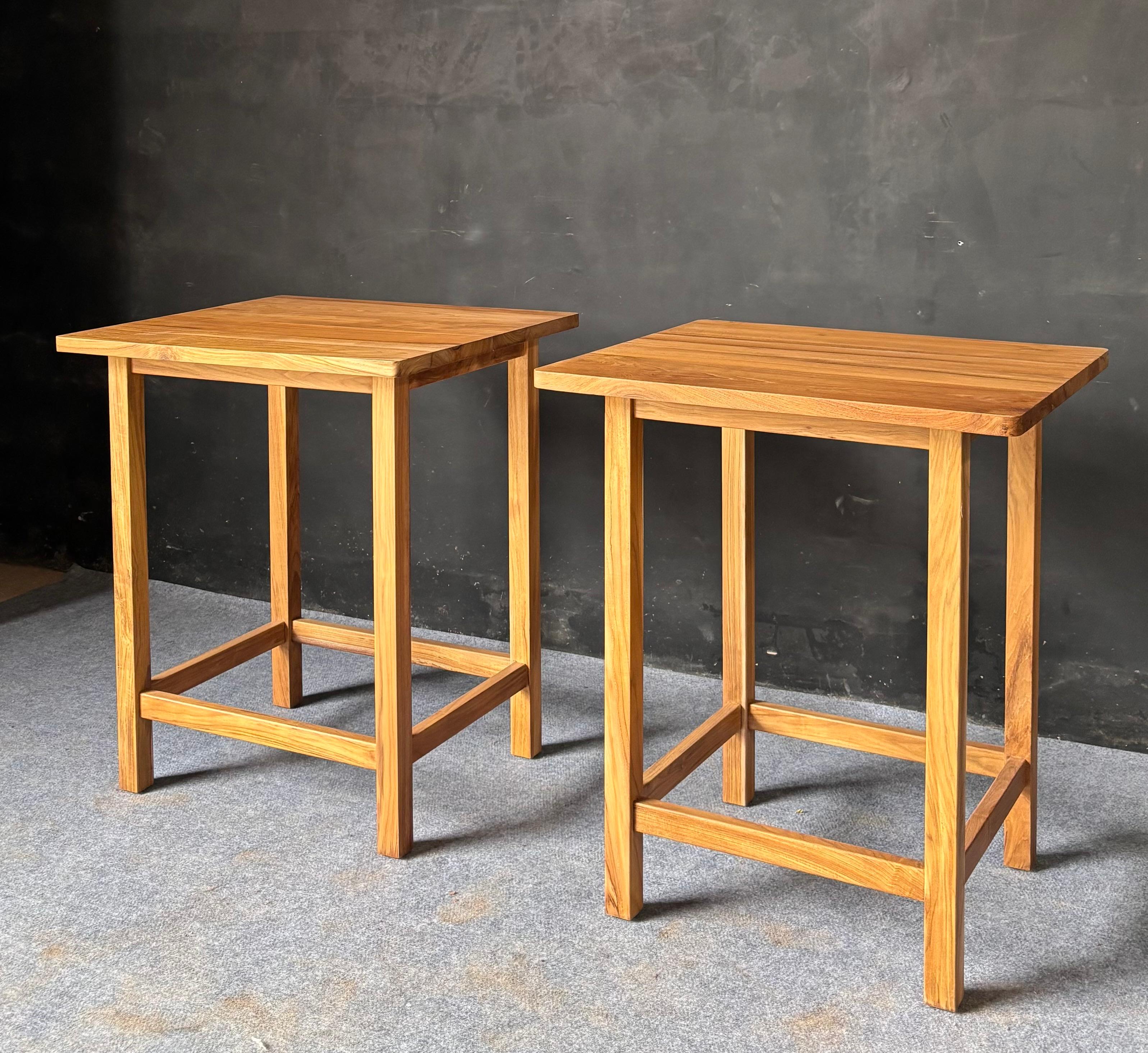 BT-05 - Natural Square Teak Bar Table